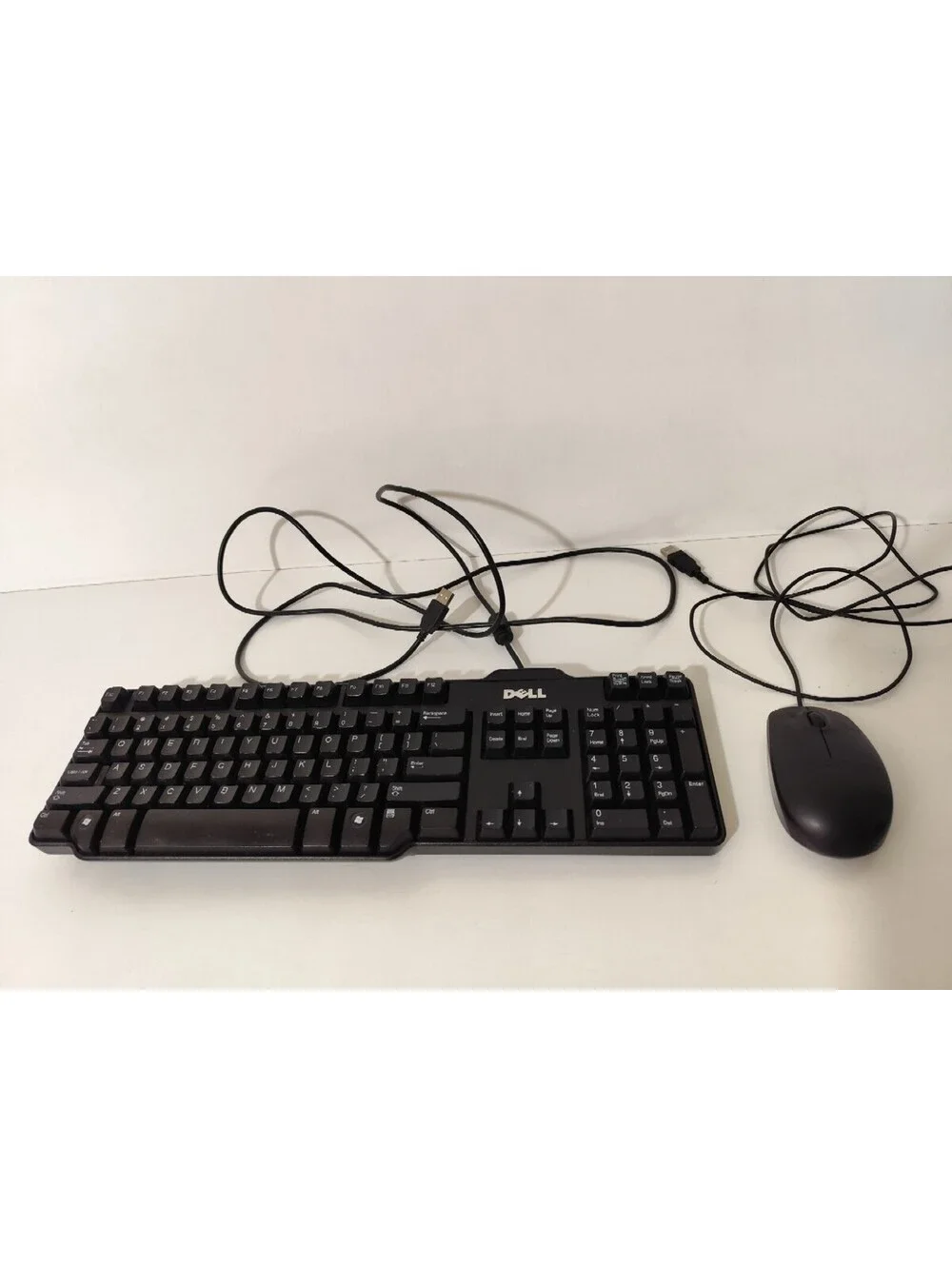 Used Dell Model SK-8115 QWERTY Black USB Wired Computer Keyboard With Mouse
